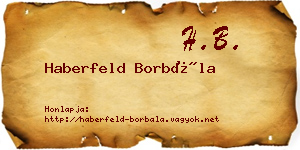 Haberfeld Borbála névjegykártya